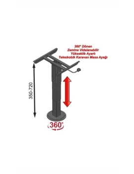 KARAVAN VE TEKNE TELESKOPİK MASA AYAĞI 360° DÖNEBİLEN 000859